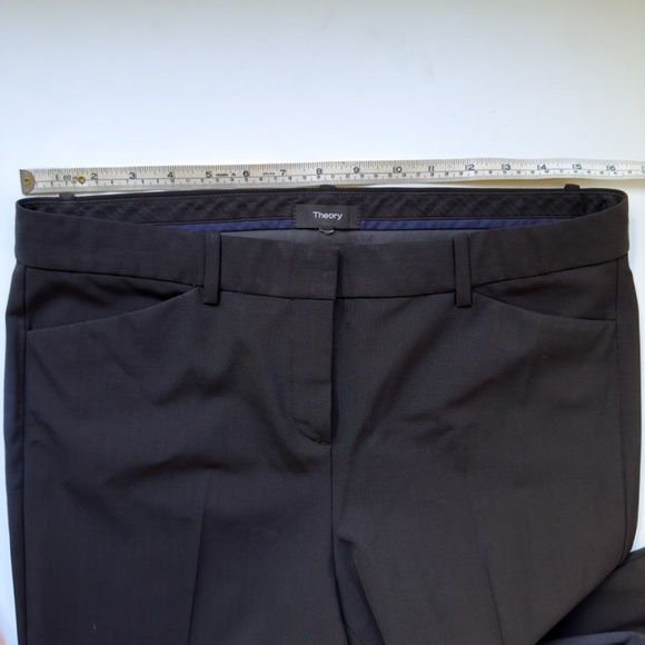 THEORY Custom Max 2 Stretch Wool Blend Trouser Pants Black Size 10 - Picture 3 of 13